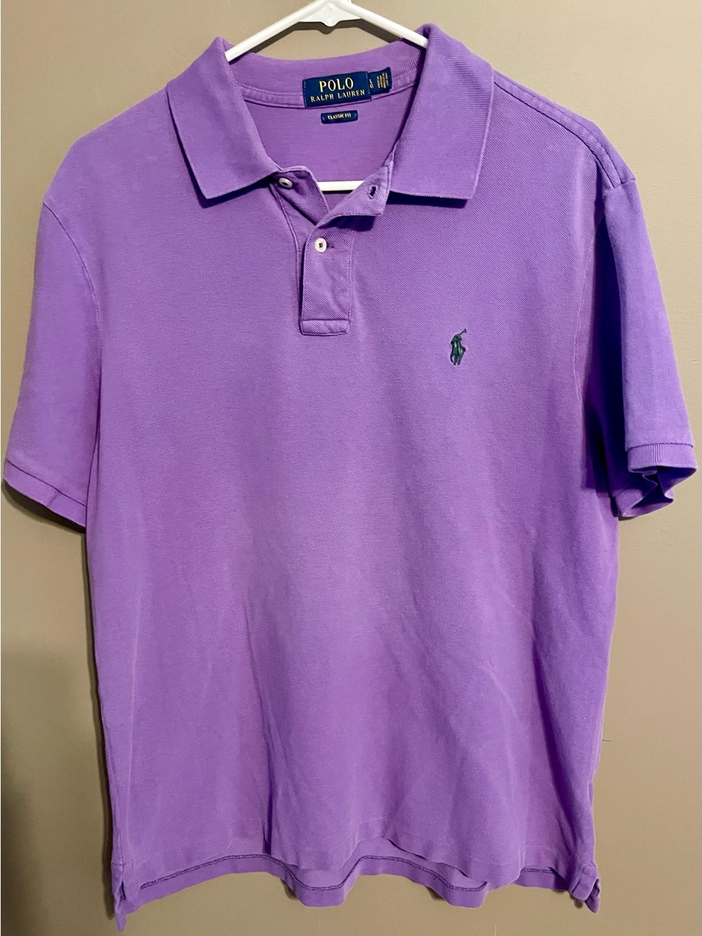 Polo by Ralph Lauren Lavender Classic Fit Polo Shirt - Size Large